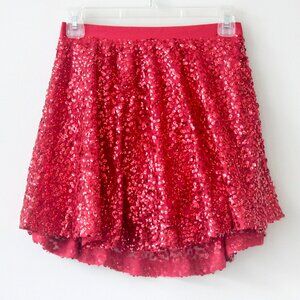 Cherokee Red Sparkle Sequin Party Mini Skirt Extra Large 14-16